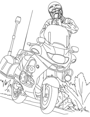 Police Officer and Motorbike