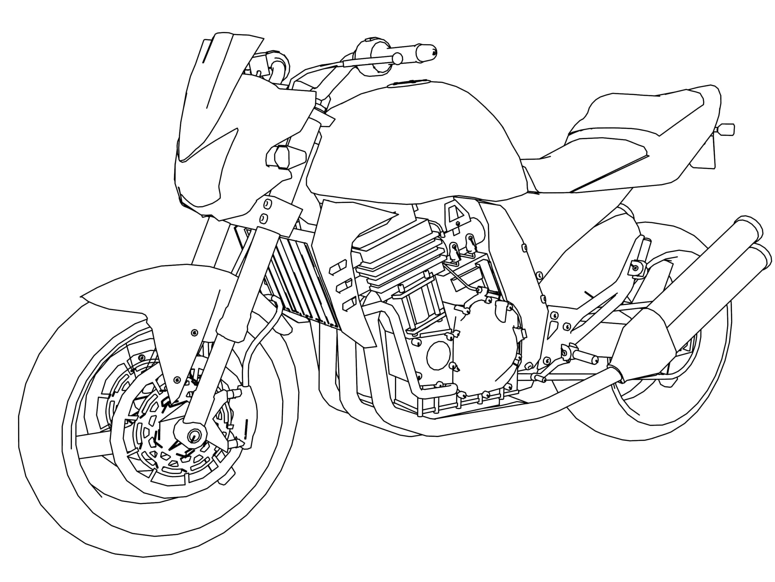 Printable Motorcycle Coloring Page Coloring Page