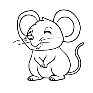 Happy Mouse Coloring Page