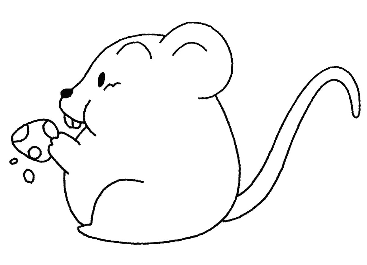 Hungry Mouse Coloring Page