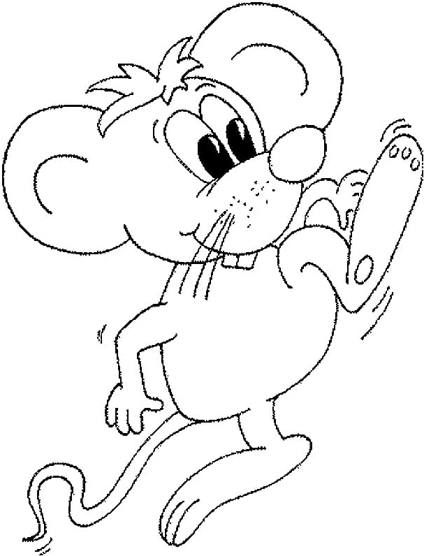Playful Mouse Coloring Page