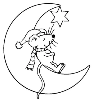 Sleeping Mouse Coloring Page