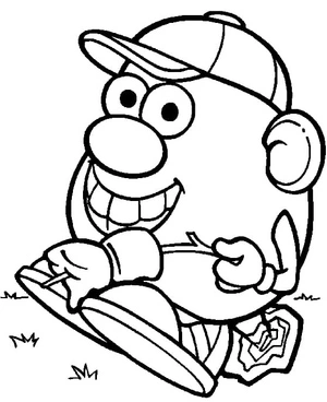 Camping with Mr. Potato Head Coloring Page