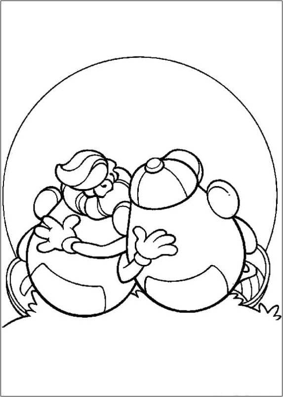 Mrs. and Mr. Potato Head Coloring Page