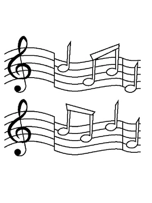 Image of Music Notes Coloring Page