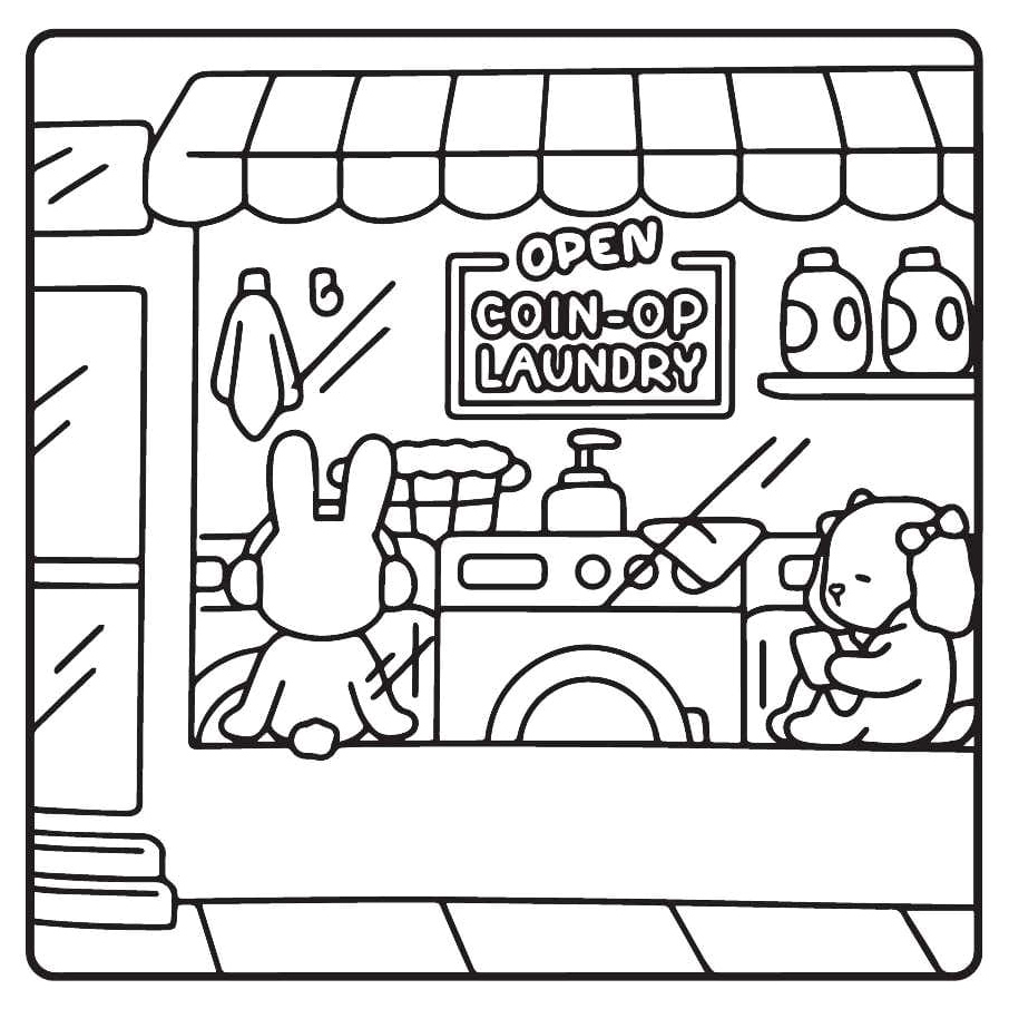 Laundry for My Fuzzy Buddies Coloring Page