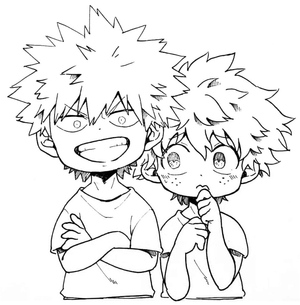 Adorable Bakugo and Midoriya
