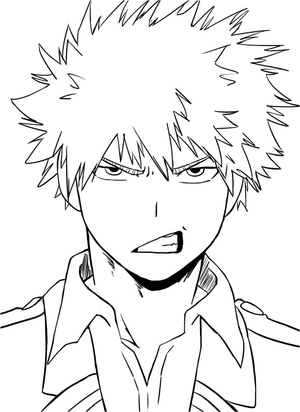 Bakugo from the series My Hero Academia
