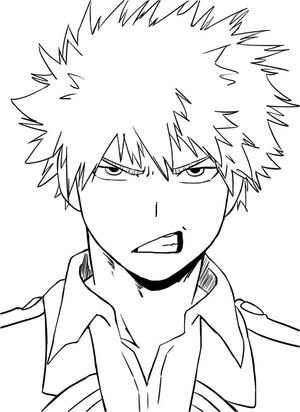 Bakugo from the series My Hero Academia Coloring Page