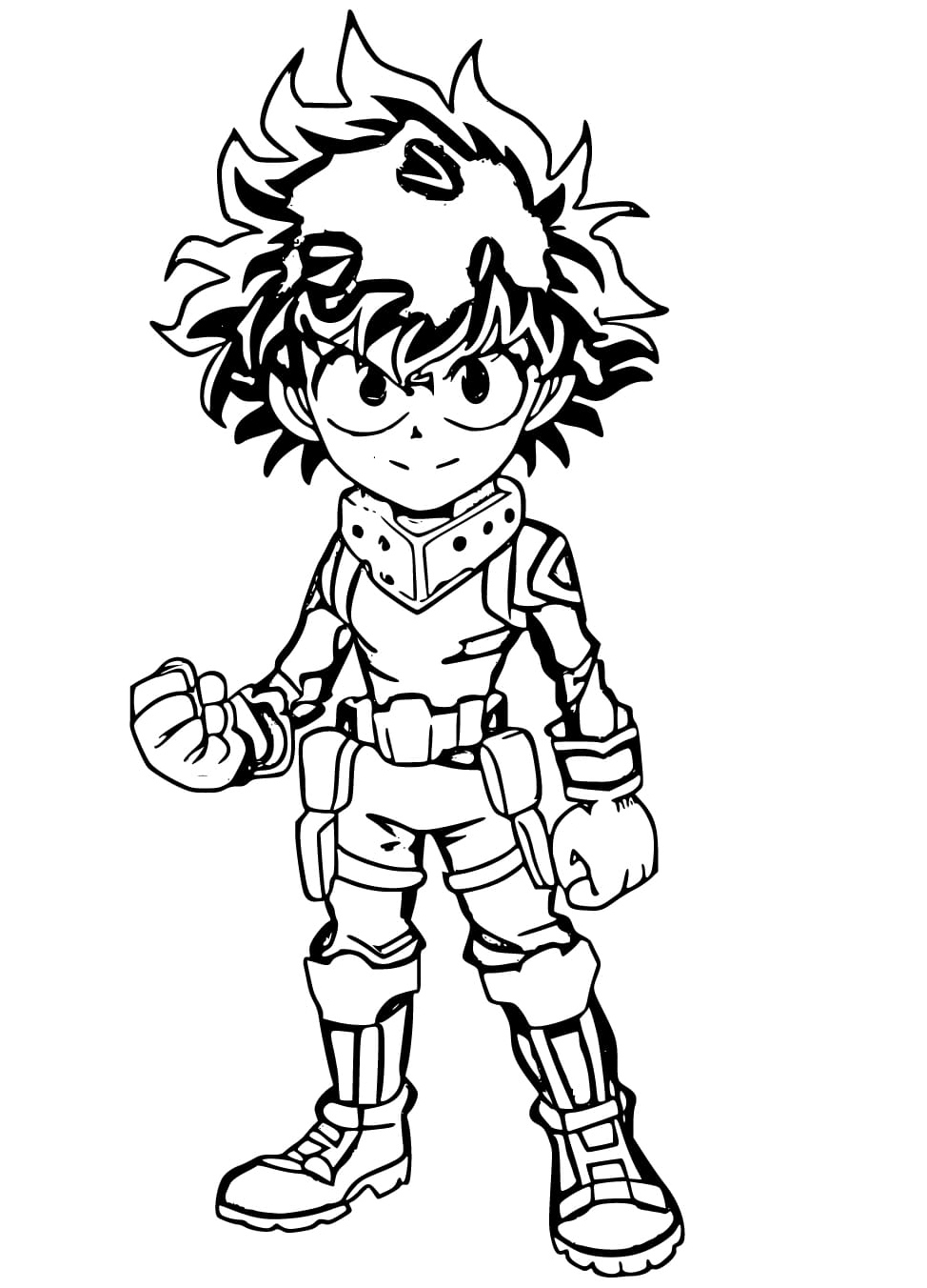 Cool Little Midoriya Izuku Coloring Page