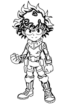 Cool Little Midoriya Izuku Coloring Page