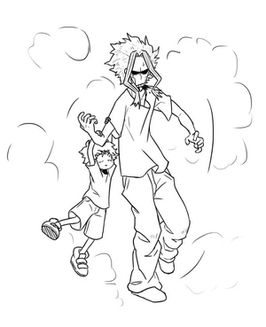 Midoriya and All Might - A Dynamic Duo Coloring Page