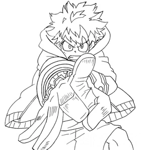 Midoriya from the anime My Hero Academia Coloring Page