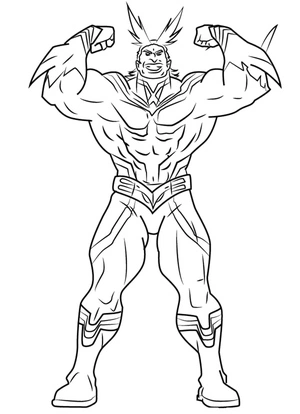 Mighty Hero Coloring Page