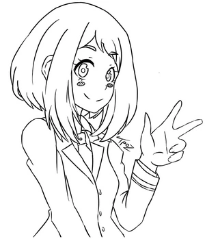 Ochako Uraraka Coloring Page