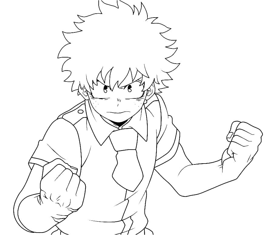 Printable Midoriya Coloring Page Coloring Page