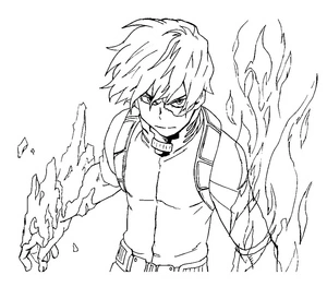 Todoroki from My Hero Academia Coloring Page