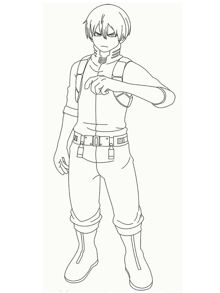 Todoroki from the My Hero Academia series Coloring Page