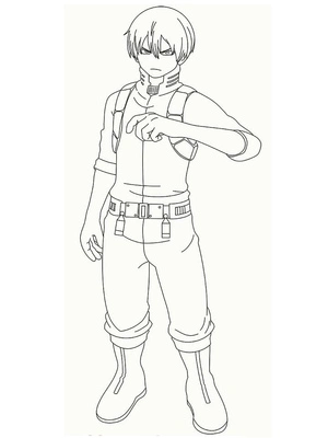 Todoroki from the My Hero Academia series Coloring Page
