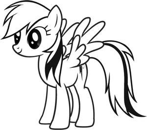 Adorable Rainbow Dash from My Little Pony Coloring Page