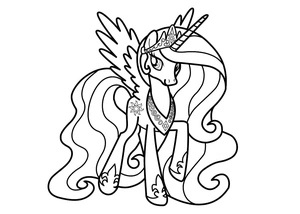 Beautiful Princess Celestia Coloring Page