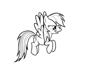 Cheerful Rainbow Dash from My Little Pony Coloring Page