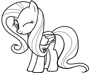Fluttershy from "My Little Pony" Coloring Page