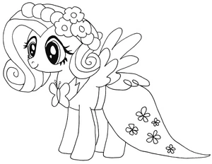 Gorgeous Fluttershy Coloring Page