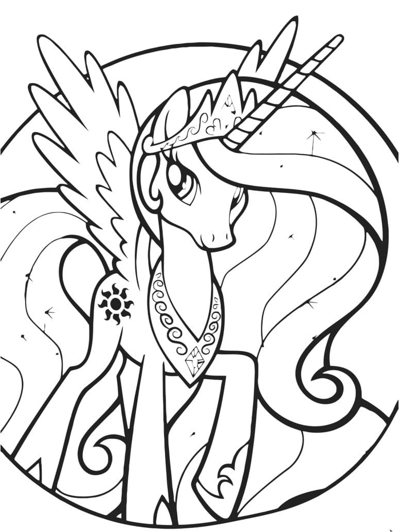 My Little Pony: Princess Celestia Coloring Page
