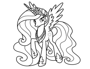 Princess Celestia from the My Little Pony series Coloring Page