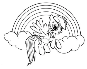 Rainbow Dash from the My Little Pony series Coloring Page