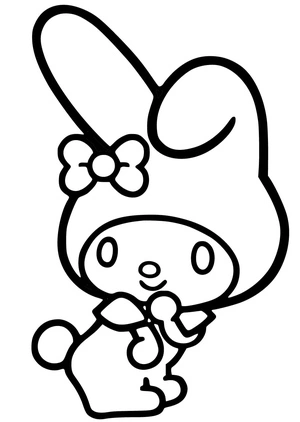 Adorably Sweet My Melody Coloring Page
