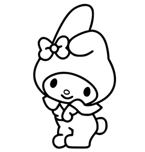 Bashful My Melody Coloring Page