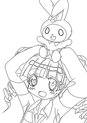 Kawaii My Melody - Please avoid referring to it as Adorable My Melody Coloring Page