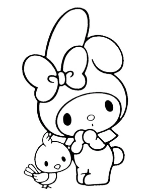 My Melody and Tori: A Fun Coloring Page Coloring Page