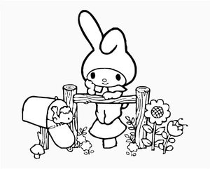 My Melody by Sanrio Coloring Page