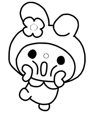 Playful My Melody Coloring Page