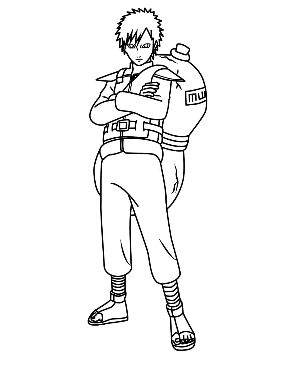 Gaara from Naruto Coloring Page