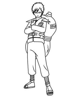Gaara from Naruto Coloring Page