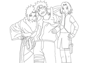 "Naruto and His Friends" Coloring Page
