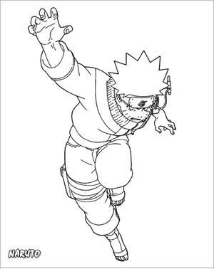 Naruto in Action Coloring Page