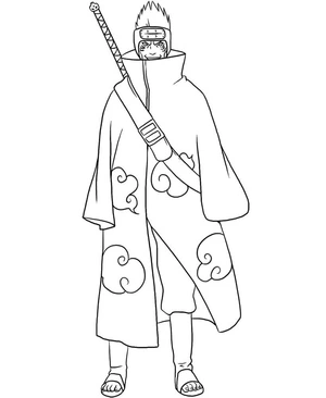 "Naruto's Kisame in a Cool Pose" Coloring Page