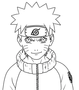 Naruto with a Cool Expression Coloring Page