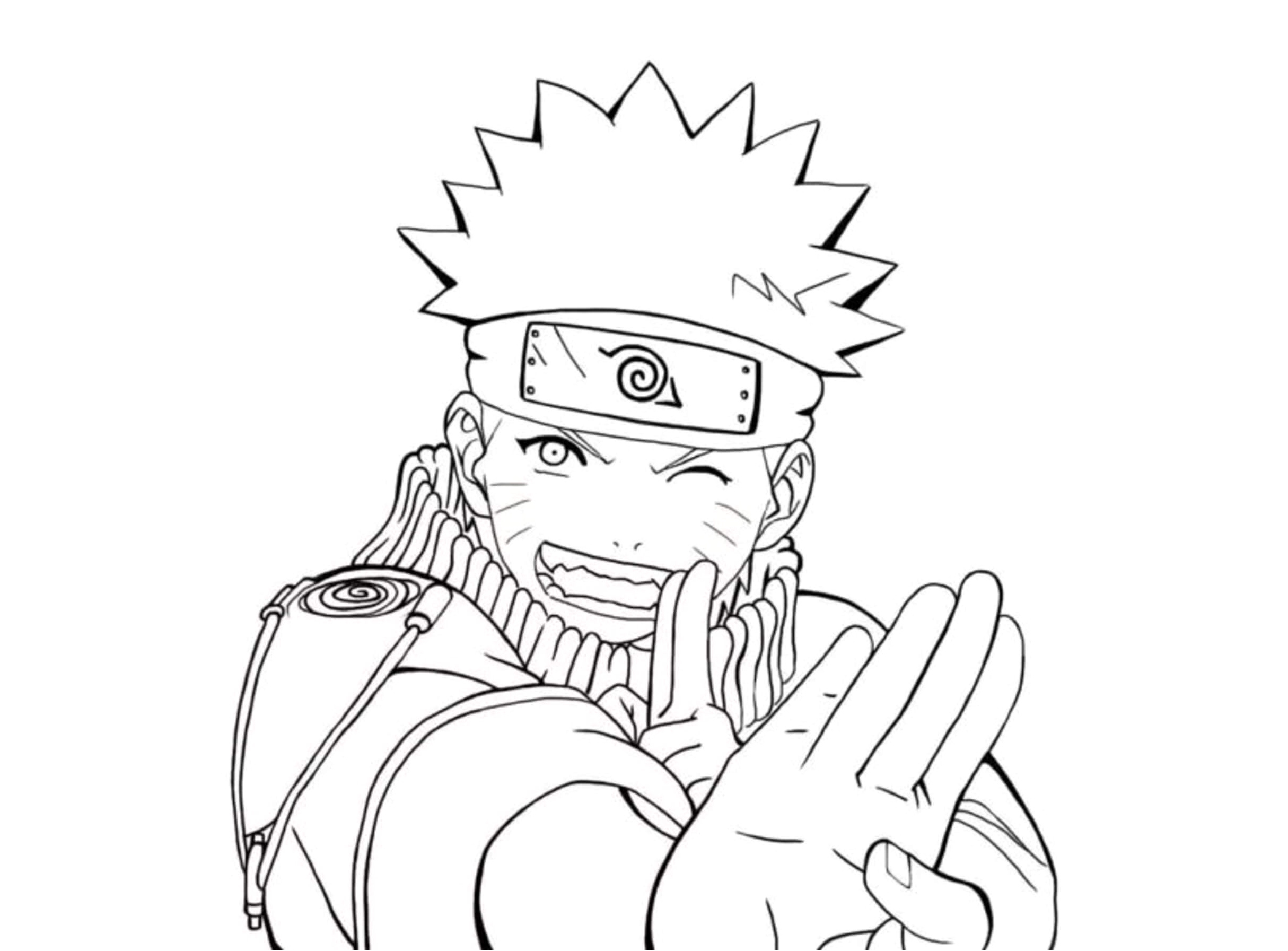 Naruto with a Happy Face Coloring Page