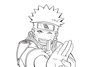 Naruto with a Happy Face Coloring Page