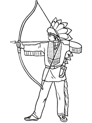 Archer Warrior from India Coloring Page