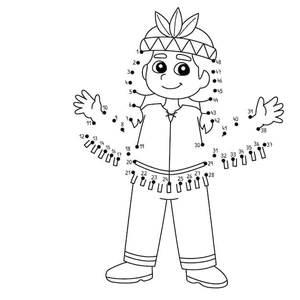 Color By Number: Native Theme Coloring Page