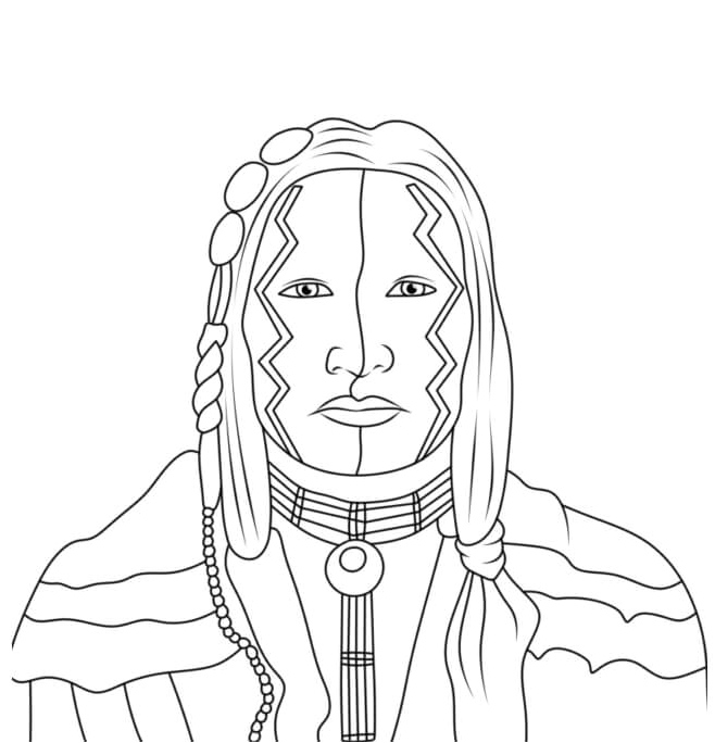 Native American Portrait Coloring Page