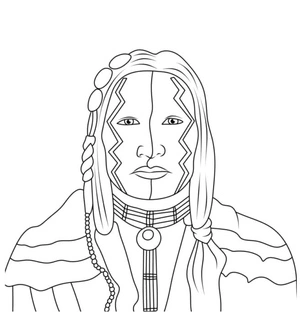 Native American Portrait Coloring Page