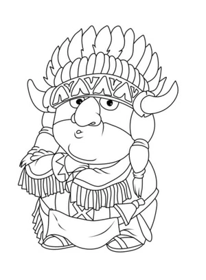 Sweet Native American Coloring Page